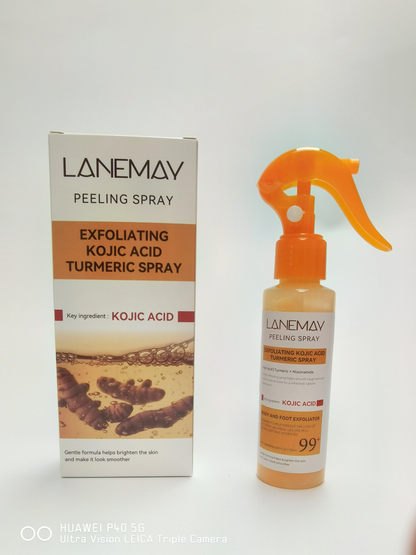 Peel Shot Keratin Care 99%Kojic Acid Turmeric Spray 200ml Pore Clearing Exfoliating Formula Skin Repair Scrub