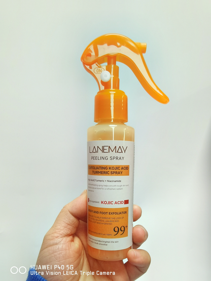 Peel Shot Keratin Care 99%Kojic Acid Turmeric Spray 200ml Pore Clearing Exfoliating Formula Skin Repair Scrub