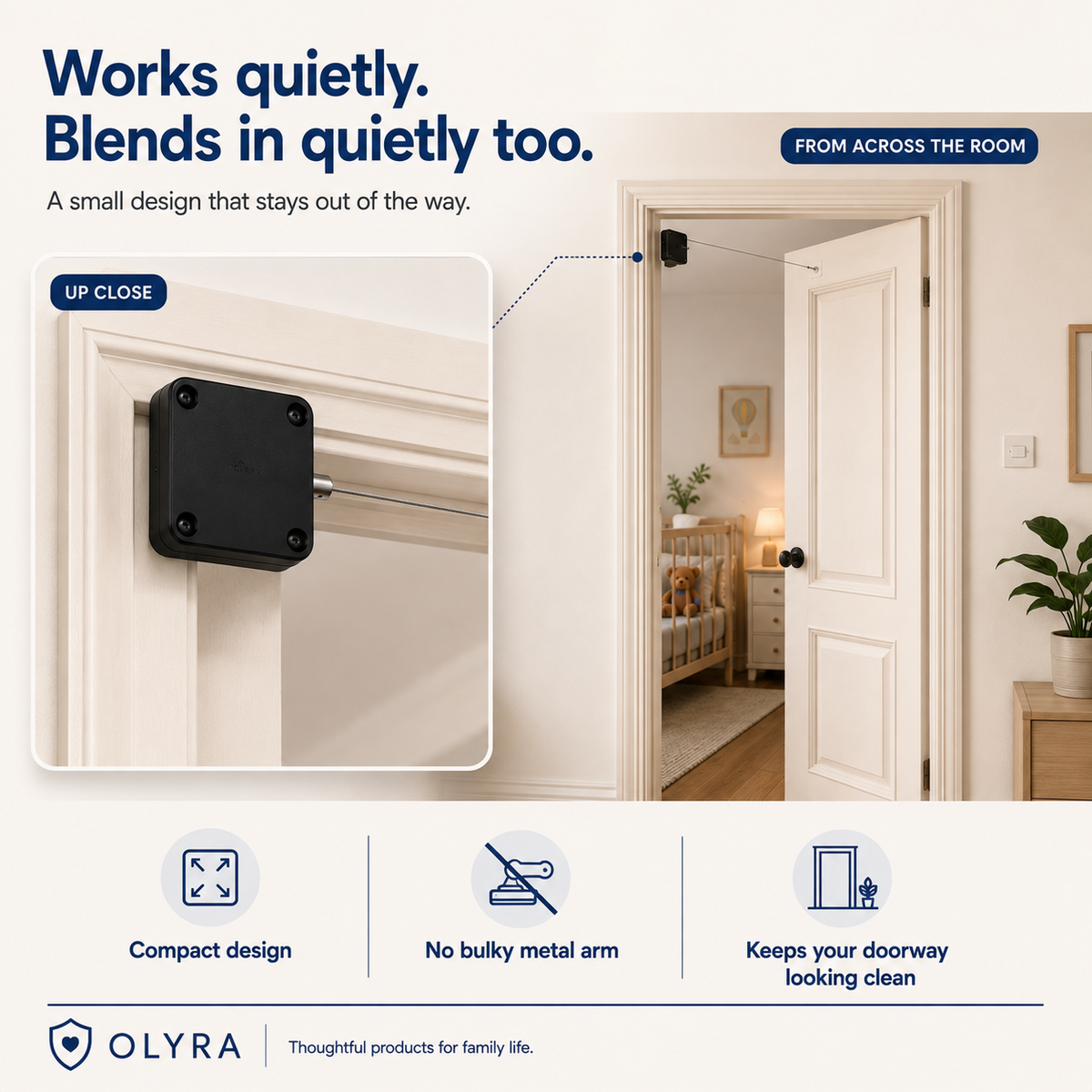 Olyra HushDoor V2 — Soft-Close Door Guard