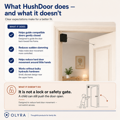 Olyra HushDoor V2 — Soft-Close Door Guard